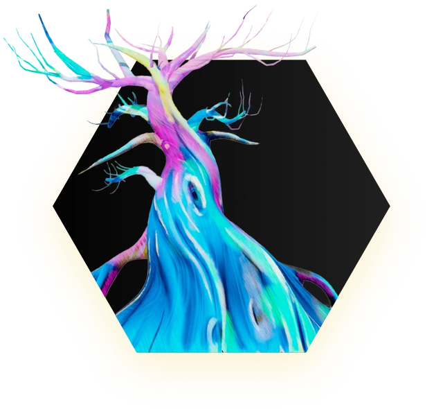 Colorful tree VR/AR artwork